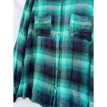 Maurice's  Teal & Blue Button Up Plaid Top Woman’s Size 2 Photo 3