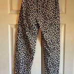 J.Crew Factory size 2 cheetah print linen blend summer lightweight pants white Photo 5