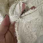 Chico's  Womens Size 3/XL Ivory Metallic Cardigan Jacket Chain Detail Cotton Blend Photo 3