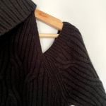 Evereve cold shoulder black knit turtleneck sweater women's size small top Photo 2