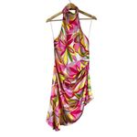 DO+BE NWT  Mini Dress Womens L Pink Satin Halter Mock Neck Backless Asymmetric Photo 1