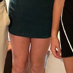 Lucy in the Sky Hailey Lace Up Bodycon Dress in Green Shimmer Photo 3