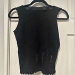 easel  Black Tank Top with Button Detail Photo 0