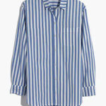 Madewell  Oversized Ex-Boyfriend Shirt Mullins Stripe Poolhouse Stripe Fountain Photo 0