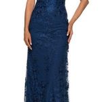 La Femme 27842 Blue Floral Lace Gown 8 Photo 0