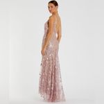Mac Duggal 67481 Womens Floral Embellished Sleeveless Plunge Neck Gown Dress Photo 4