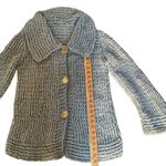 Vintage Chunky Chenille Knit Coat/Cardigan – Gray Paris European Sweater Size M Photo 6