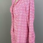 L.L.Bean  pink w/white and black lightweight “Shacket” (shirt/jacket), Large. EUC Photo 5