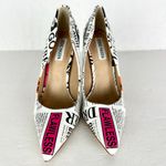 Steve Madden  Vala Newspaper Print Pump Heels Size 9 Point Toe Photo 4