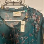 Anthropologie  Teal Floral Long Sleeve Dress Photo 3