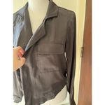 NWT Laurie Felt Dark Gray Tencel Open Front Oversized Cropped Blazer Sz XS Photo 4