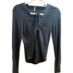 Free People Lucky Lace Up Deep V-Neck Long Sleeve Shirt Top Henley Thermal Sz XS Photo 8