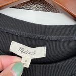Madewell black place scoop neck plain solid black long sleeve top rib size small Photo 4