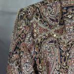 Vintage Anage Paisley Tapestry Sequin Embellished Cotton Jacket Small Artsy Brown Photo 6