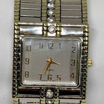 Women’s cuff bangle bracelet watch two tone crystals 36mm quartz running Photo 0