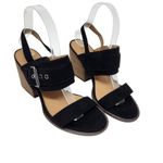 Universal Threads Universal Thread Black Block Heeled Sandals Open Toe Faux Suede Shoes Size 7 Photo 1