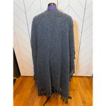 Do Everything In Love  Free People Womens One Size Blue Fuzzy Fringe Poncho Cape Photo 2