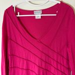 Soft Surroundings  Long Sleeve V-Neck Tunic Top Magenta Pink Size Large Photo 1