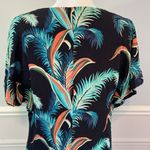 Adrianna Papell Size 10 USA Tropical Print Dress Embellished Turquoise Photo 8