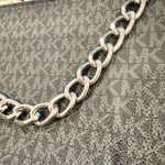 Michael Kors MK MONOGRAM Black SILVERTONE Chain Strap Fanny Pack Bag Photo 6