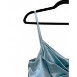 Papaya VTG Blue Satin Mini Dress Sz L Blue Coquette Sweet & Flirty Y2K Photo 7