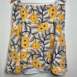 Ann Taylor  Factory Linen Viscose Floral Skirt Women’s Size 14 Lined Yellow Biege Photo 0