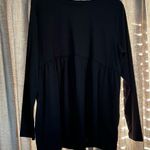 Sonoma  Black Maternity Drapey Empire Waist Long Sleeve Shirt Size Large Photo 1