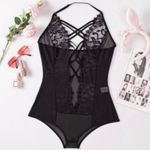 Strappy Bodysuit Teddy Lingerie. New Black Size M Photo 6