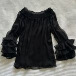 Boutique Sheer Black Blouse Size M Photo 0