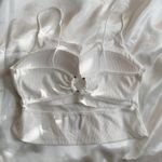 YesStyle Ribbed White Tank with Cut Out Back Size M Photo 0