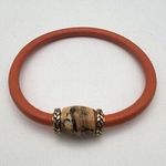 Barse Orange Leather & Picture Jasper Bracelet Photo 0