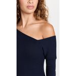 Enza Costa Knit One Shoulder Dress in Black Large New Womens Midi Photo 8