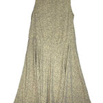 Prologue  Boat Neck Midi Dress L Large Yellow Gray‎ Print Front Slits Sleeveless Photo 0