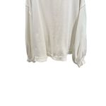 Free People  Trish Sweatshirt Cotton Cropped Balloon Sleeve White Size‎ Medium Photo 11