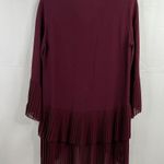 ZARA Size XS Dress Burgundy Contrasting Pleated Tunic Top Blouse Popover Women’s Photo 8