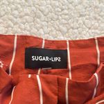Sugar Lips  High Waist Paper Bag Rust Striped Shorts Photo 1
