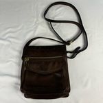 Fossil VTG Brown Leather Square Crossbody Purse Small Bag Pockets 75082 Classic Photo 0