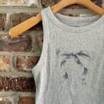 Hollister Gray Ribbed Bow Crop Tank Top Sleeveless Shirt, S Photo 3