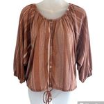 Liberty Love  Pink Striped Peasant Top Size Large Photo 0