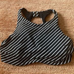Athleta  Black White Stripe High Neck Crossback Swim /Sport Top 34B/C Photo 0