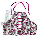 Beach Bunny  High Neck Halter Bikini Top Floral Garden Women’s Size Medium NWT Photo 0