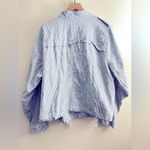 Lane Bryant  Women Linen blend Striped Drawstring Hem Shirt Jacket snap button 22 Photo 2