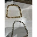 Paperclip bracelet lot one 18k Gold filled and one 925 silver‎ Photo 1