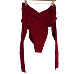 Altuzarra Red Cashmere Wool Ribbed Knit Long Sleeve Crossover Sweater Size XS Photo 6