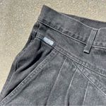 Vintage 80s Chic Black High Rise Pleated Bareback Paper Bag Mom Jeans Deadstock Size 32 Photo 2