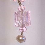 Pink Crystal Beads Faux Pearl Beaded Boho Y Drop Pendant Necklace White Photo 4