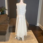 Women’s White Chiffon Formal Dress Floral Lace Detail & Matching Jacket Size 14 Photo 4
