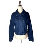 Good American  Blue The 70s Icon Cropped‎ Denim Jean Jacket Size M Photo 1