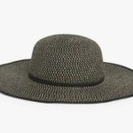 Nordstrom 💕 RACK💕 Two Tone Straw Floppy Hat ~ OS Black Combo NWT Photo 1