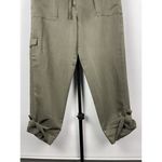 Sandro  Green Cargo Convertible Multipocket Roll Tab Adjustable Length Pants Sz 6 Photo 3